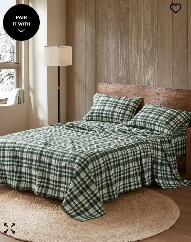 Printed Cotton Flannel 4-Pc. Sheet Set, Queen | Color: Finton