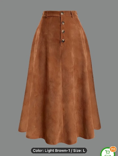 womens retro elegant a line swing skirt single breasted - Temu
