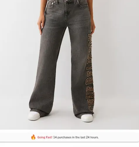 

TRUE RELIGION BOBBI BAGGY JEAN - COMPASS TRAIL BLACK WASH | True Religion

