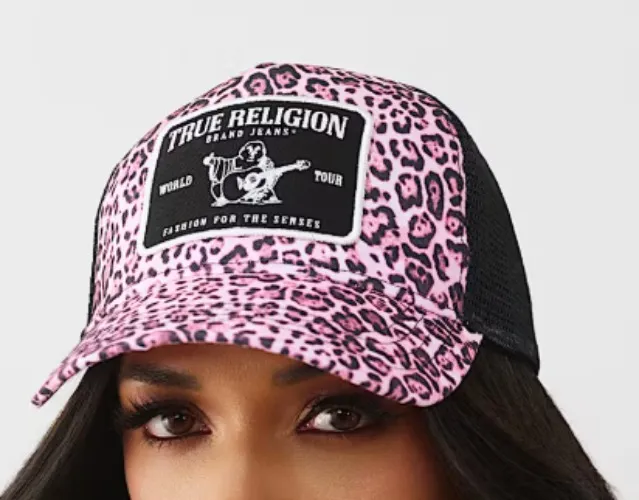 

LEOPARD PRINT TRUCKER HAT - Pink Leopard | True Religion

