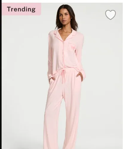 Women's Victoria's Secret Modal Soft Bow Long Pajama Set