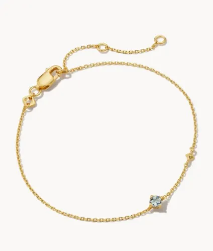 Kendra Scott Maisie 18k Gold Vermeil Delicate Chain Bracelet in | Aquamarine