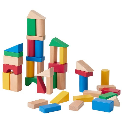 UNDERHÅLLA 40-piece wooden building block set - multicolor