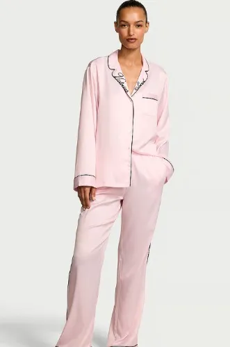 Women's Victoria's Secret Glazed Satin Long Pajama Set