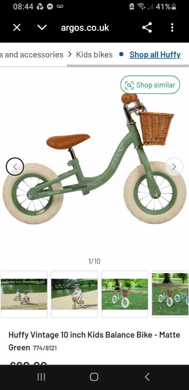 Huffy 10 Inch Balance Bike Vintage Green