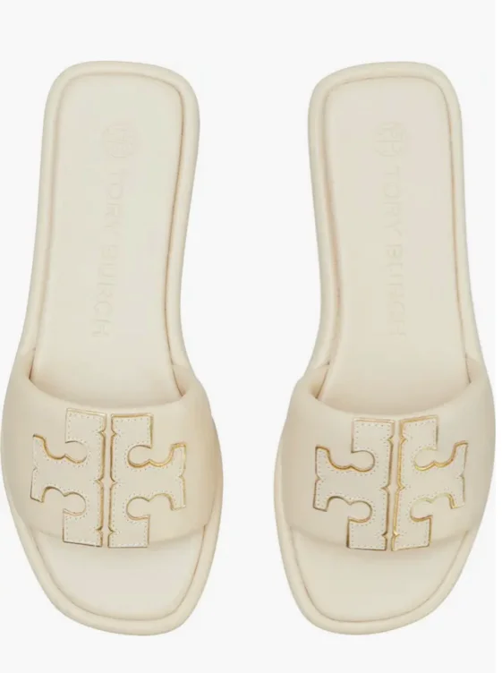 Double-T Leather Sport Slide Sandal
