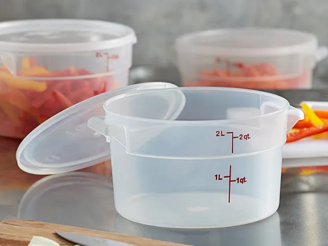 Cambro Round 2-Quart Food Storage Container with Lid, 3-count
