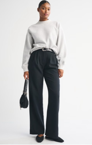 Curve Love A&F Sloane Tailored Wide Leg Pant