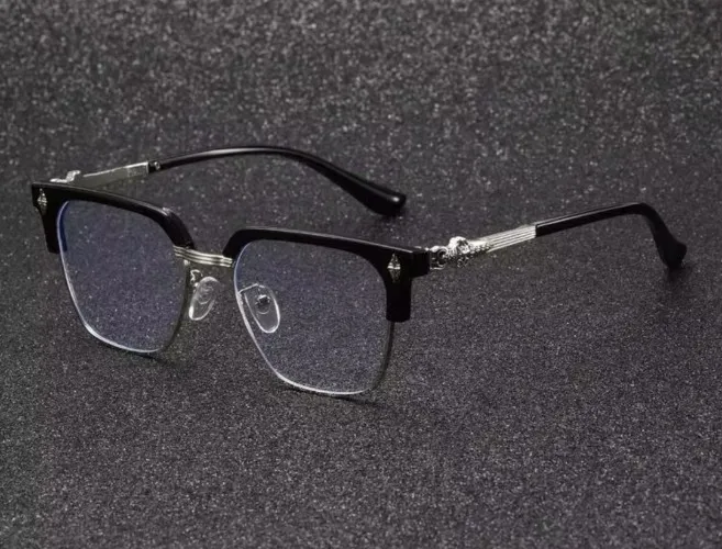 1 Pair Men's Metal Half-Frame Vintage Business Glasses With Clear Lenses, Suitable For Daily Wear, Computer Gaming And Office Use. Best Choice For Holiday Gifts, Men's Accessories, And Valentine's Day Date Decoration.