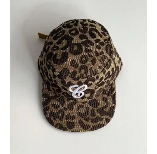 Elegant British Style Retro Plaid Flat Top Hat, Leopard Print Flat Brim High-End Embroidered Baseball Cap, Same Style As Influencers, Autumn/Winter Literary Outfit, Fashionable Soft Top Baseball Cap, Flattering For Big Heads