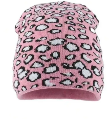 Unisex Fashionable Leopard Print Knit Beanie Hat