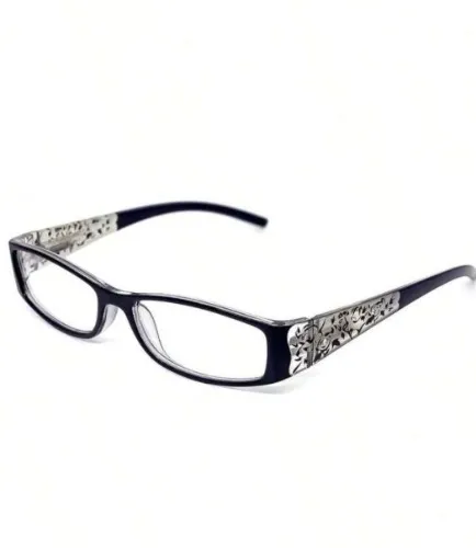 1pc Rectangular Rhinestone Flower Decorated Fashion Glasses, Suitable For Campus Outfits, Work And Everyday Wea