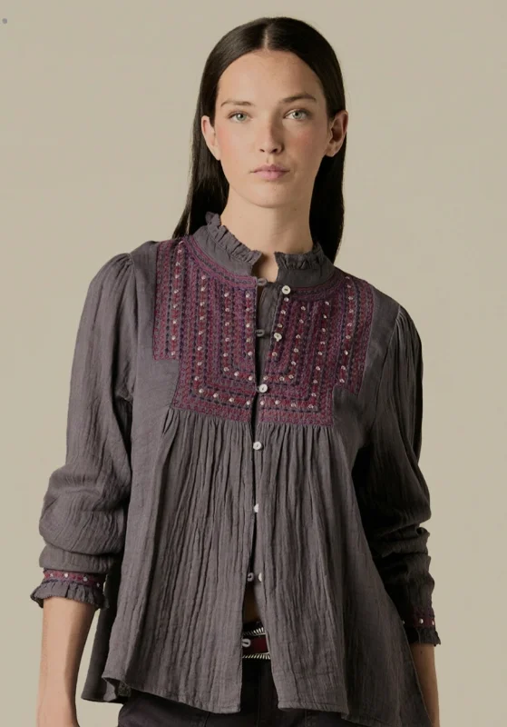 Camisa bordada multicolor | NICOLI