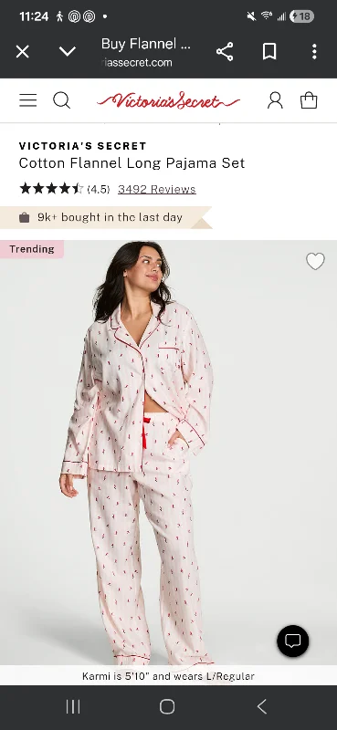 Buy Flannel Long Pajama Set, Pretty Blossom/Coconut White Vs Skiers - Order Pajamas Sets online - Victoria's Secret US