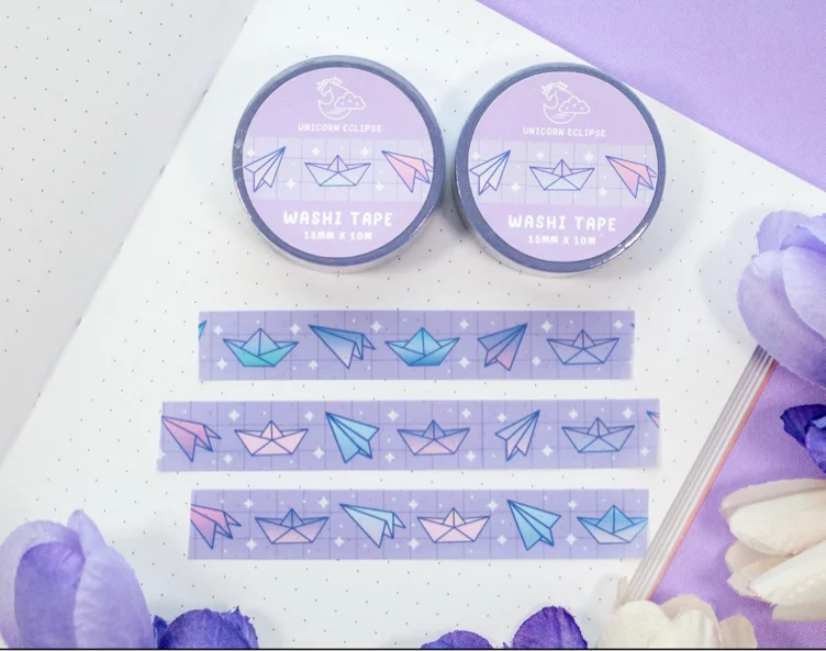 Paper Planes and Boats Washi Tape | Aesthetic Kawaii Cute Stationery