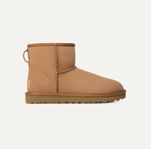 UGG® Women's Classic Mini II Sheepskin Classic Boots in Chestnut, Size 9