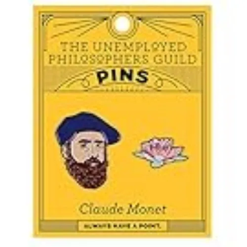 The Unemployed Philosophers Guild Monet and Water Lily Enamel Pin Set - Strong Rubber Backing Clasps, Set of 2 Pins : Clothing, Shoes & Jewelry