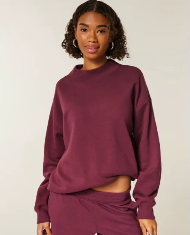Oversized Mock-Neck Sweatshirt