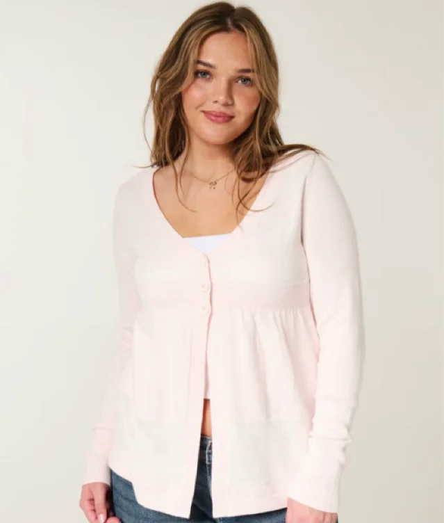 Long-Sleeve Flyaway Babydoll Cardigan
