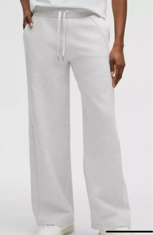 Scuba Mid-Rise Wide-Leg Pant *Regular - Light Grey - S
