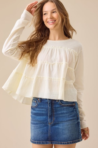 Lila Tiered Babydoll Top