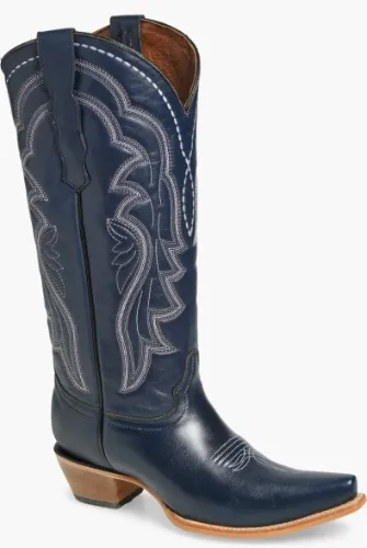 Contrast Embroidery Tall Western Boot