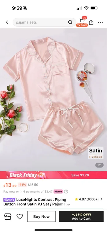 Satin PJ set 