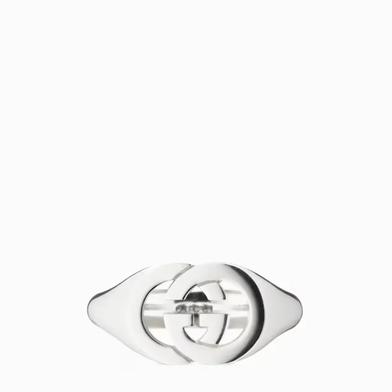 Anello con sigillo Gucci Interlocking