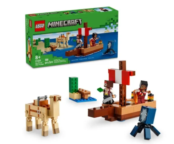 LEGO Minecraft The Pirate Ship Voyage, Boat Toy Playset