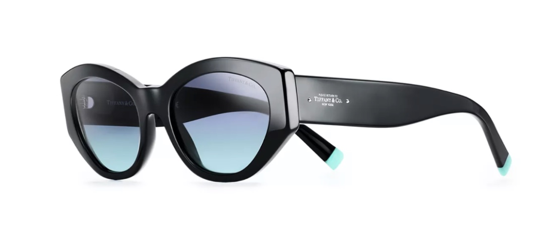 Tiffany Blue® Oval Sunglasses in Black Acetate