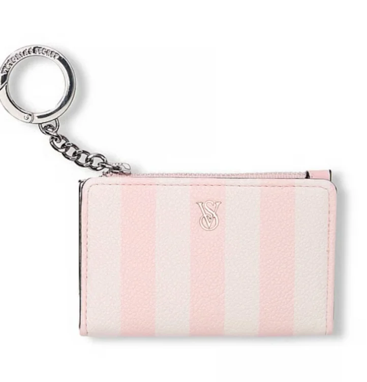 Pink with light pink stripes wallet