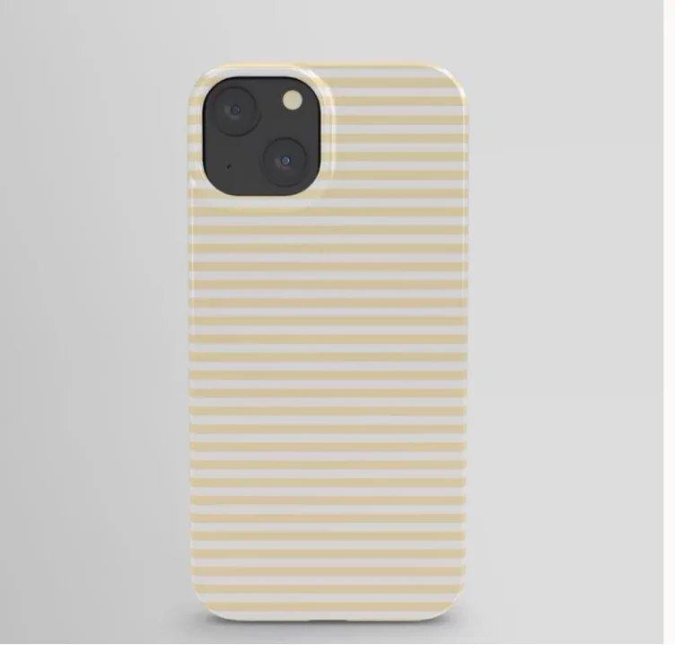 Lemon Honey Cream Stripe iPhone Case by Sharon Mau | Society6