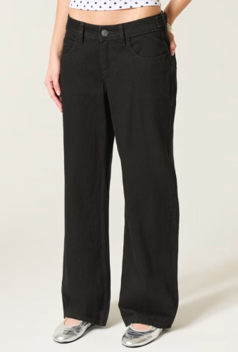 Hollister Andi Adjustable Waist Low-Rise Dark Brown Baggy Jeans