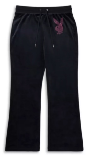 Playboy black rhinestone lounge pants