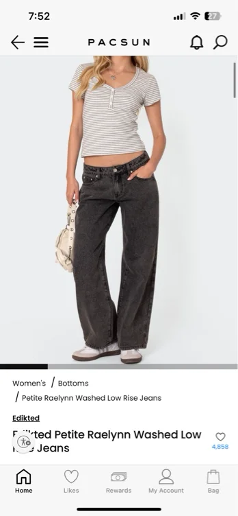 Edikted Petite Raelynn Washed Low Rise Jeans