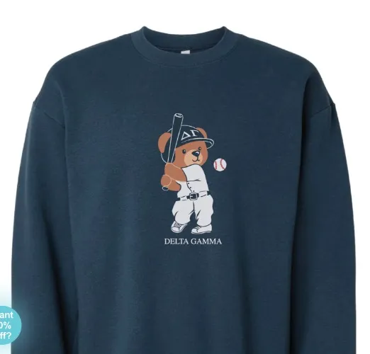 Teddy Bear Baseball Sorority Crewneck