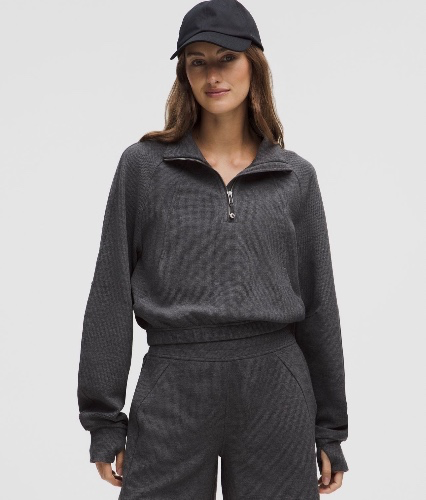Scuba Cropped Funnel-Neck Half Zip