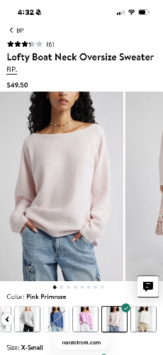 BP. Lofty Boat Neck Oversize Sweater in Ivory at Nordstrom, Size Xx-Small