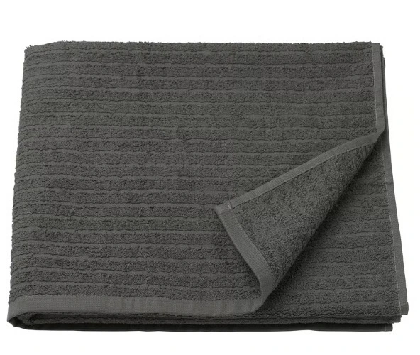 VÅGSJÖN Bath towel - dark gray 28x55 "