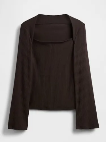 Modern Rib Envelope-Neck Top | Gap