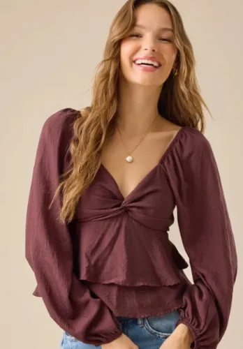 Tanya Twist-Knot Babydoll Top