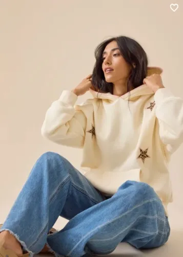 Leopard Star Stitched Hoodie