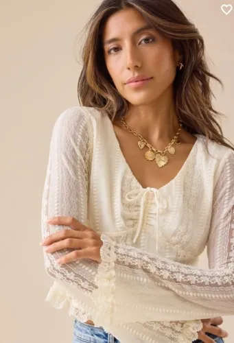 Boston Bell Sleeve Lace Top