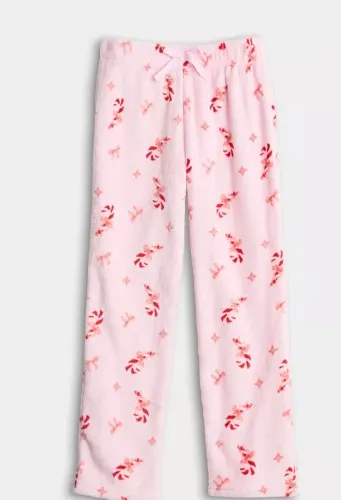 Girls 7-16 Harper & Ivy Print Plush Pants, Girl's, Size: XL, White Blue Plaid