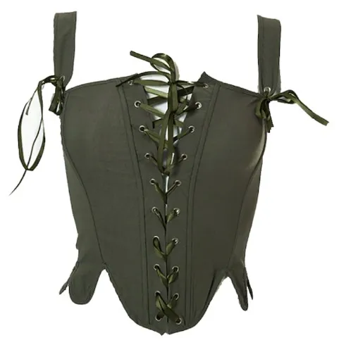 Corset Women's Corset Tops Simple Style Overbust Corset Backless Tummy Control Pure Color Lace Up Prom Party & Evening Club Spring Summer Army Green K
