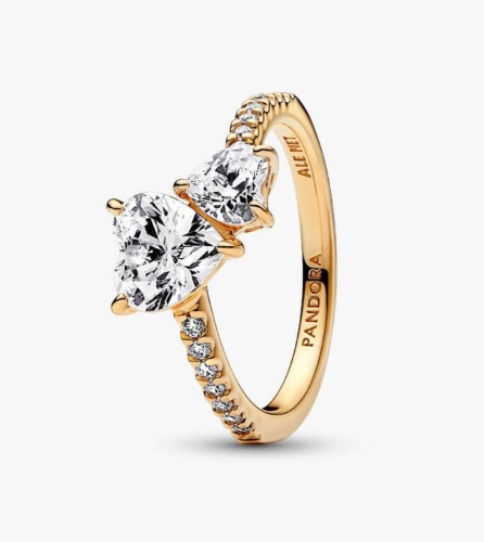 Double Heart Sparkling Ring