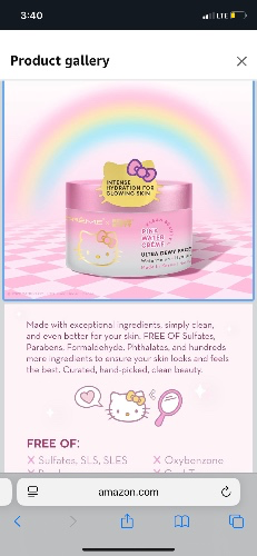 Amazon.com: The Crème Shop x Hello Kitty Pink Water Crème - Klean Beauty, 250.0 milliliters, 6.5 Fl Oz, 1 : Beauty & Personal Care