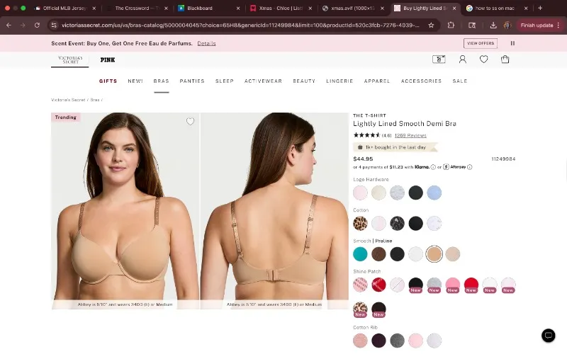 Lightly Lined Smooth Demi Bra