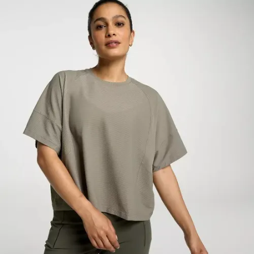 CALIA Women's Oversized Renew Boxy Tee- Muted Green