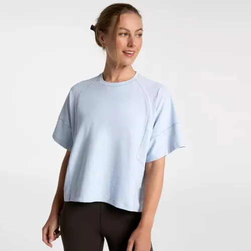 CALIA Women's Oversized Renew Boxy Tee-Pale Blue